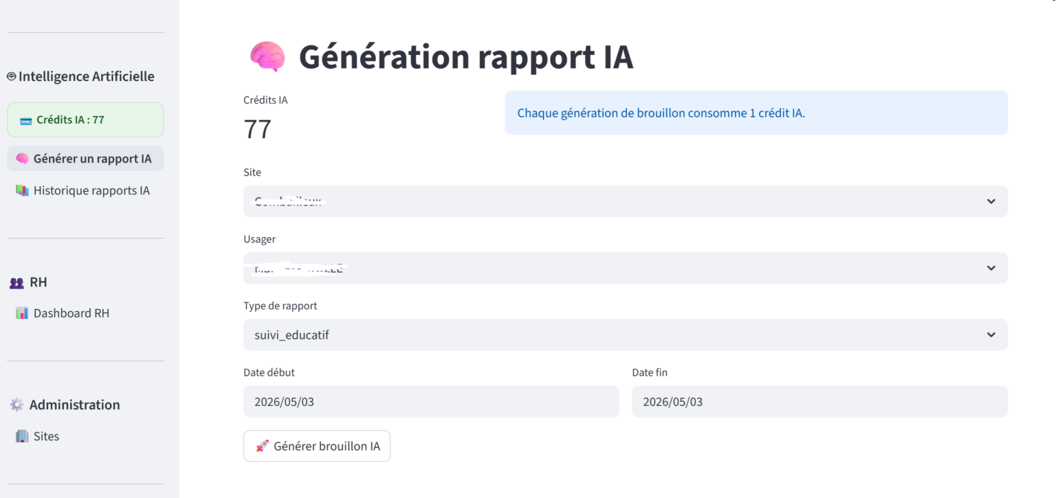 Génération assistée d’un brouillon de rapport